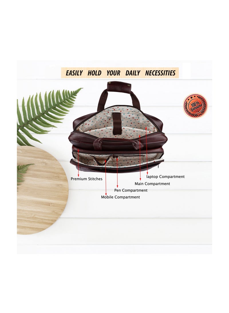 LAVERI LEATHER Genuine Leather Office And Travel Document Laptop bag Style 521  - Image 3