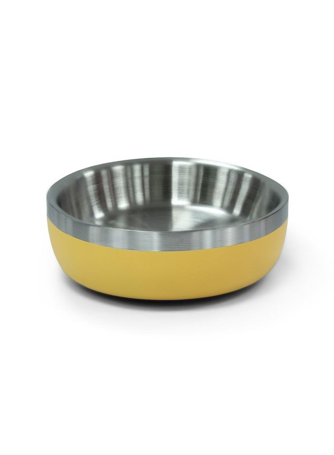 Zigly Lifestyle Meow Dish Double-Walled Cat Bowl - Whisker-Friendly, Anti-Slip Feeding Bowl for Cats, Yellow - Image 3