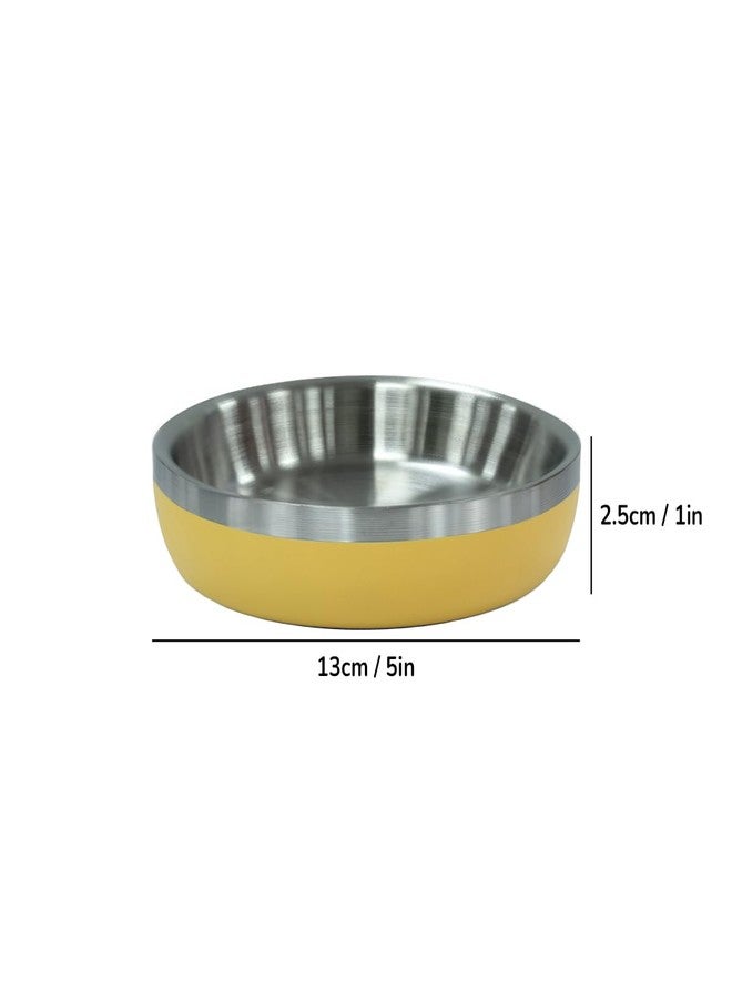 Zigly Lifestyle Meow Dish Double-Walled Cat Bowl - Whisker-Friendly, Anti-Slip Feeding Bowl for Cats, Yellow - Image 5