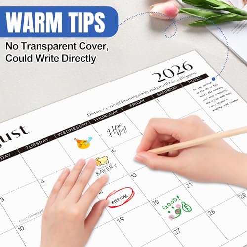 Gannyfer Desk Calendar 2026-2027 with Desktop Mat, Simplified Large 22" x 17" Desktop Pad Calendar, 18 Month Desk Calendar 2026, Use Jan 2026 to Jun 2027, Office Supplies Perfect for Home School and Office - Black - Image 5