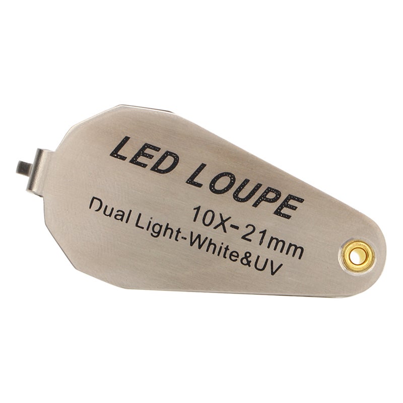10X Jewelers Loupe 21mm Optical Glass Lens 2-In-1 Magnifier - 6 LED Lights 6 UV Lights Pocket-Size Forgery Detector for Jewelry Inspection Coin Collecting Hobbyists - Image 4