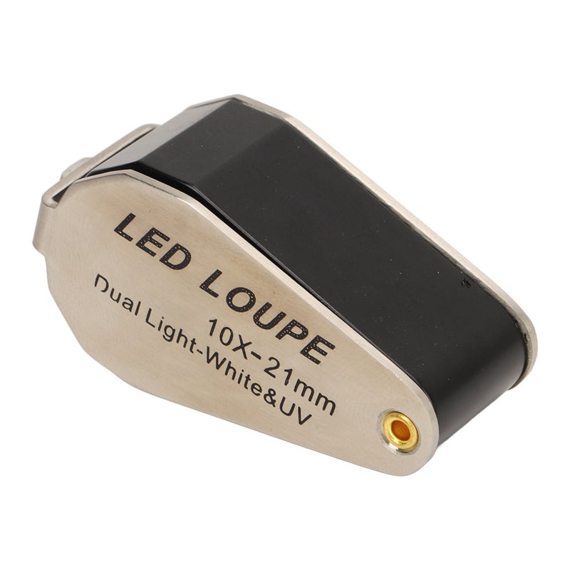 10X Jewelers Loupe 21mm Optical Glass Lens 2-In-1 Magnifier - 6 LED Lights 6 UV Lights Pocket-Size Forgery Detector for Jewelry Inspection Coin Collecting Hobbyists - Image 5