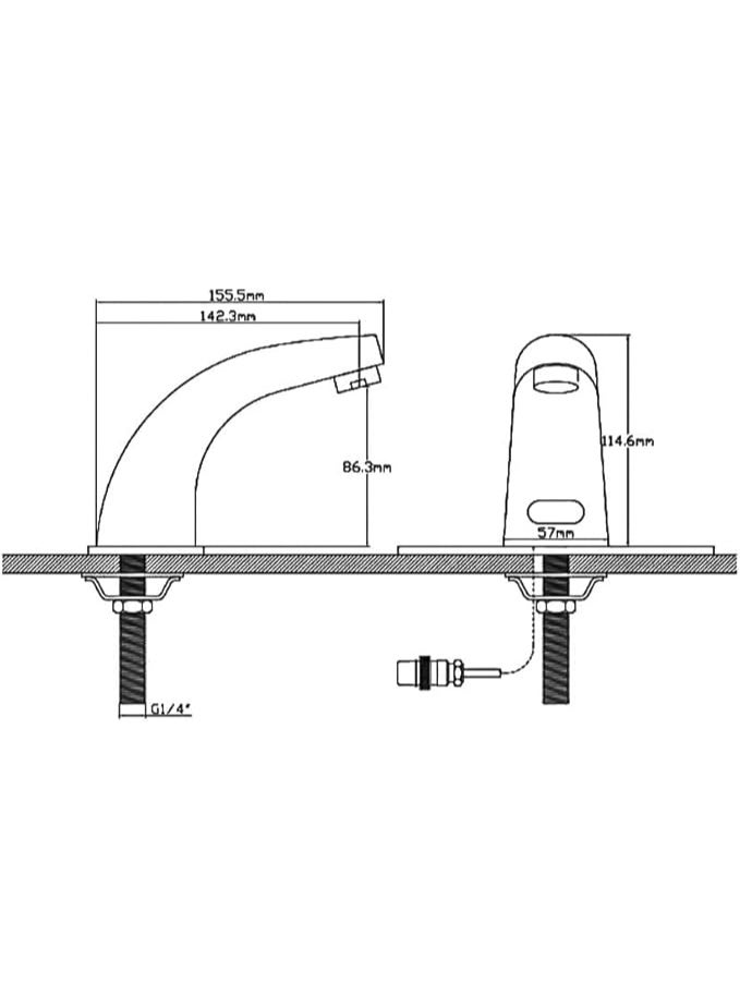 SOFIA REFRIGERATION Automatic Touchless Motion Sensor Kitchen Sink Faucet, Single Hole Deck Mounted Base - Image 2