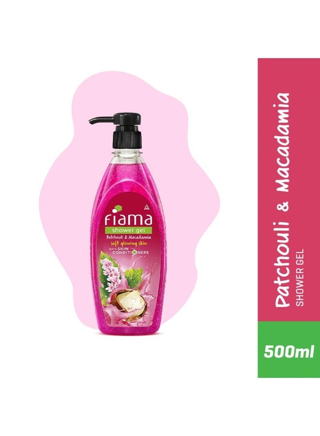 Fiama Body Wash Shower Gel Patchouli & Macadamia, 500ml, Body Wash for Women & Men with Skin Conditioners For Soft, Glowing Skin, Suitable for All Skin Types - Image 4