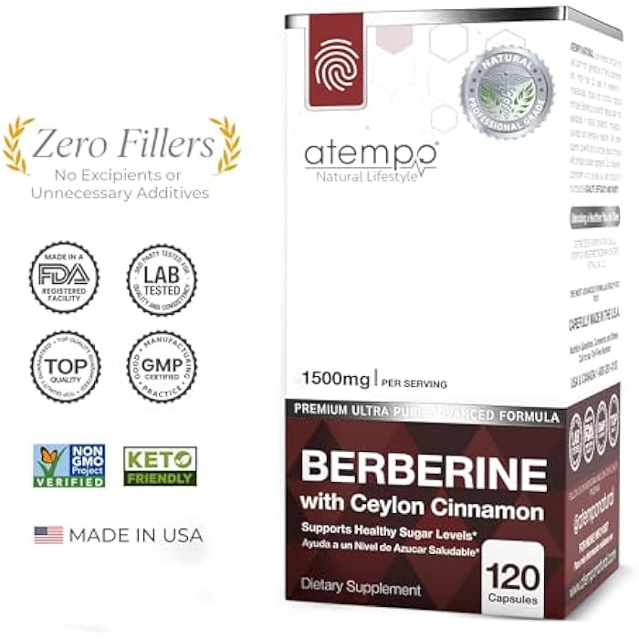 Berberine Supplement with Ceylon Cinnamon HCL 1500mg, Natural Berberine Extract for Metabolic Support & Overall Wellness – 120 Capsules - Image 5