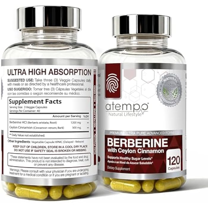 Berberine Supplement with Ceylon Cinnamon HCL 1500mg, Natural Berberine Extract for Metabolic Support & Overall Wellness – 120 Capsules - Image 2