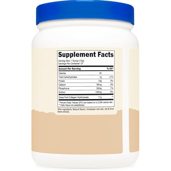 Nutricost Collagen Peptides Powder 1LB (454 G) (Vanilla) - Grass Fed Bovine Collagen Hydrolysate - Image 5