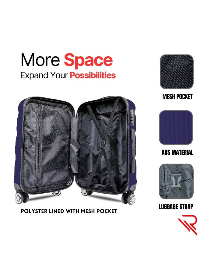 Reflection ABS Cabin Luggage Airline Approved, Lightweight 20 Inch Luggage- 360° Silent Wheels, ABS Hard Suitcase Trolley, Spinner Wheels, Travel Luggage  (20-Inch , D.Blue) - Image 3