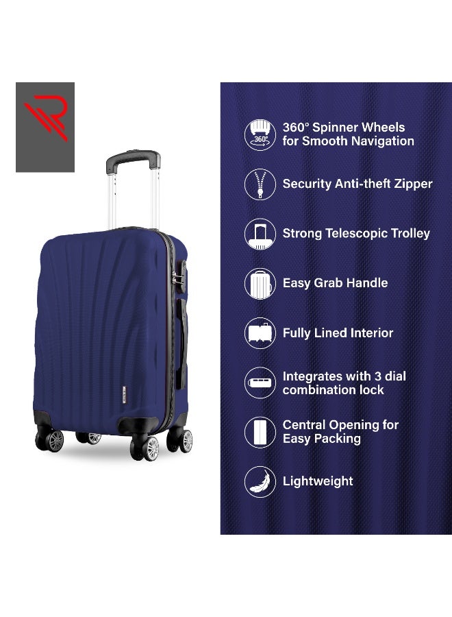 Reflection ABS Cabin Luggage Airline Approved, Lightweight 20 Inch Luggage- 360° Silent Wheels, ABS Hard Suitcase Trolley, Spinner Wheels, Travel Luggage  (20-Inch , D.Blue) - Image 4