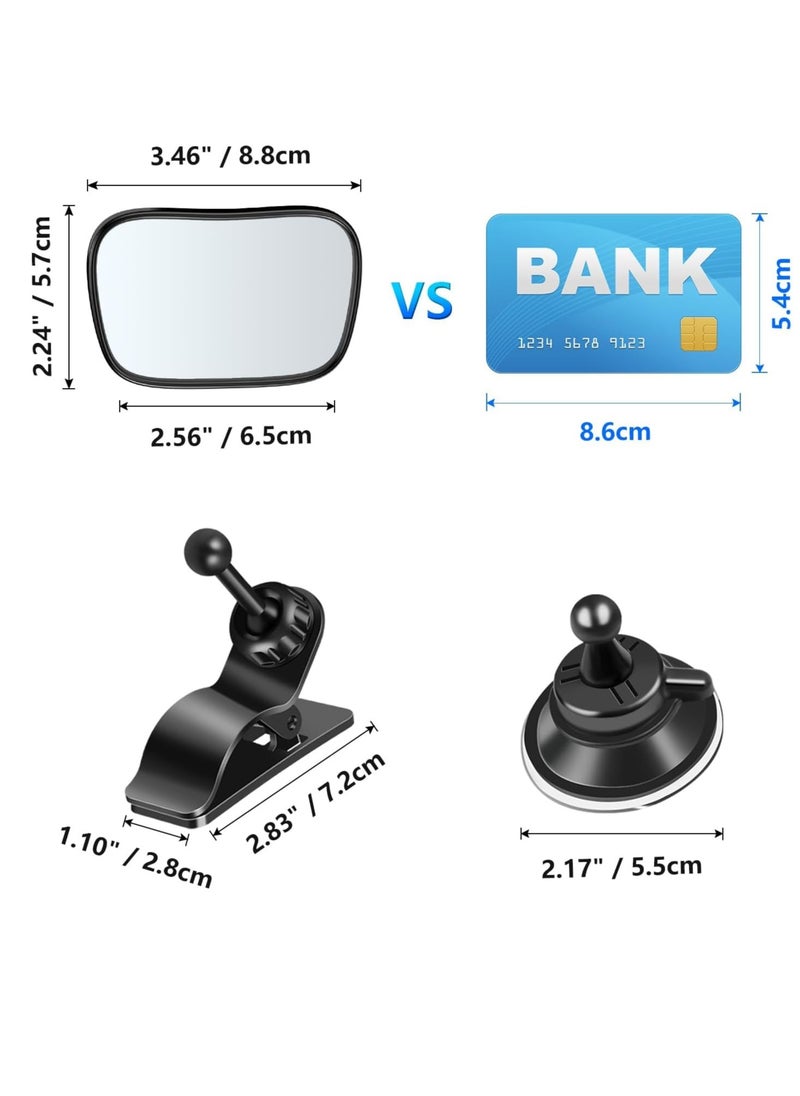 Gonice - Baby Car Rear View Mirror, Baby Car Rear View Mirror with 2 Bases, Adjustable Shatterproof Safety Car Seat Mirror,Rear Facing Infant Suction Cup & Clip Car Visor Mirror Safety Mirror - Image 1