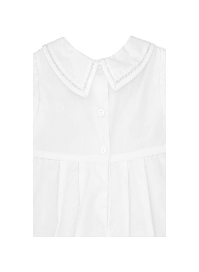 Petit Ami Baby Boys' Romper with Smocking and Faggoting, 24 Months, White - Image 4