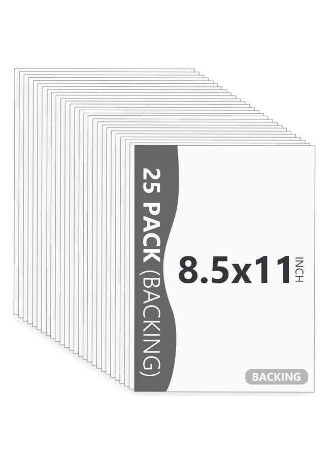Somime 25 Pack Backing Boards Only - 8.5x11 Uncut White Mats Matboards, Acid Free & White Core Backerboards, Ideal for Photos/Pictures/Prints/Frames/Arts - Image 1