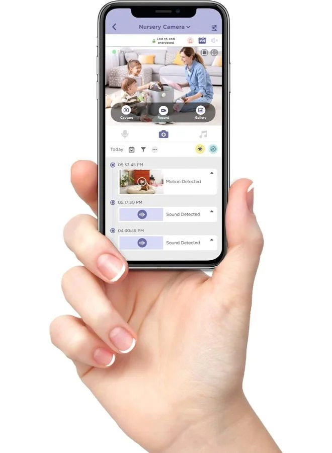 هابل متصل Hubble Smart Wi - Fi Full Hd Baby Video Camera Wireles, Fam Cam, H.264 Video Compression With Infrared Night Vision, White