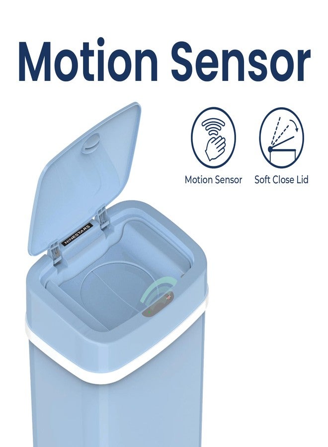 Ninestars NPT-16-1BL Automatic Touchless Motion Sensor Diaper Disposal Trash Can with lid, 4.2 gallon/16 L, Baby Blue Plastic - Image 2