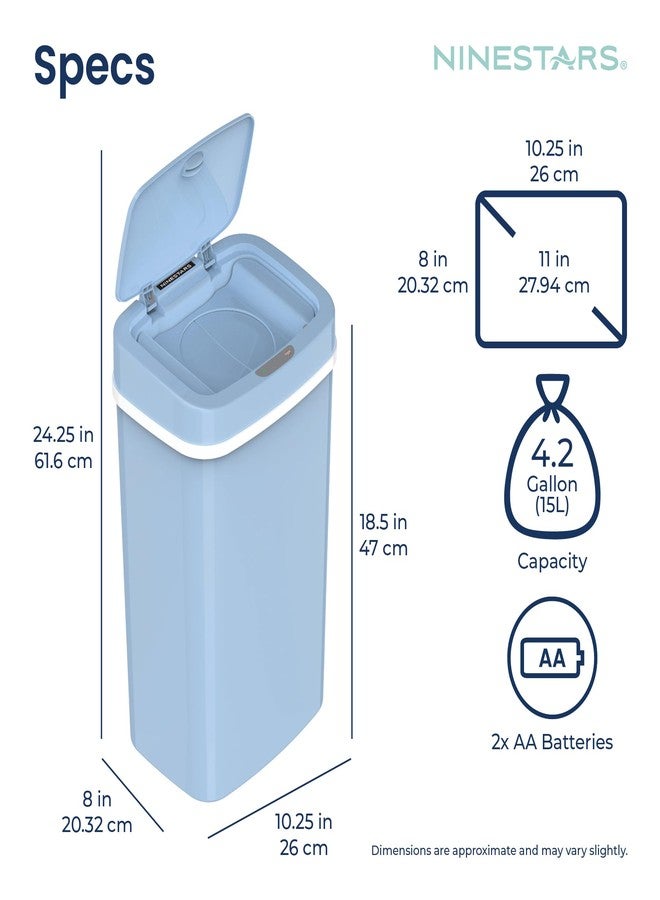 Ninestars NPT-16-1BL Automatic Touchless Motion Sensor Diaper Disposal Trash Can with lid, 4.2 gallon/16 L, Baby Blue Plastic - Image 5