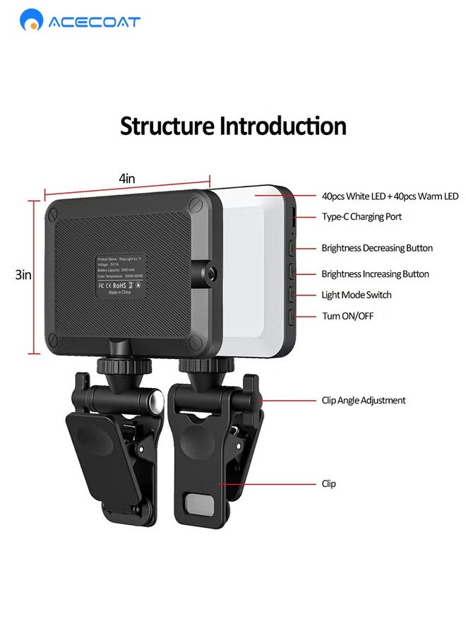 ايسكوت أضواء للتصوير الفوتوغرافي، مصباح فيديو led، لوحة إضاءة محمولة للكاميرا، 3 تأثير إضاءة قابل لإعادة الشحن، إضاءة LED قابلة لإعادة الشحن للتصوير الفوتوغرافي, مؤتمر فيديو - Image 5