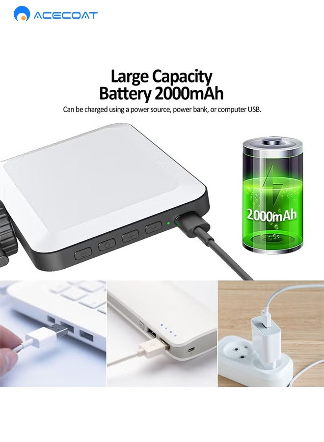 ايسكوت أضواء للتصوير الفوتوغرافي، مصباح فيديو led، لوحة إضاءة محمولة للكاميرا، 3 تأثير إضاءة قابل لإعادة الشحن، إضاءة LED قابلة لإعادة الشحن للتصوير الفوتوغرافي, مؤتمر فيديو - Image 4