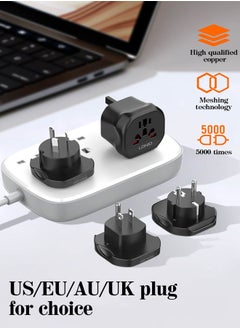 LDNIO Universal Conversion Plug for Travel Adaptor Connect to The Worldwide Charger Plug US/AU/EU/UK Black  - Image 3