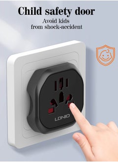 LDNIO Universal Conversion Plug for Travel Adaptor Connect to The Worldwide Charger Plug US/AU/EU/UK Black  - Image 2