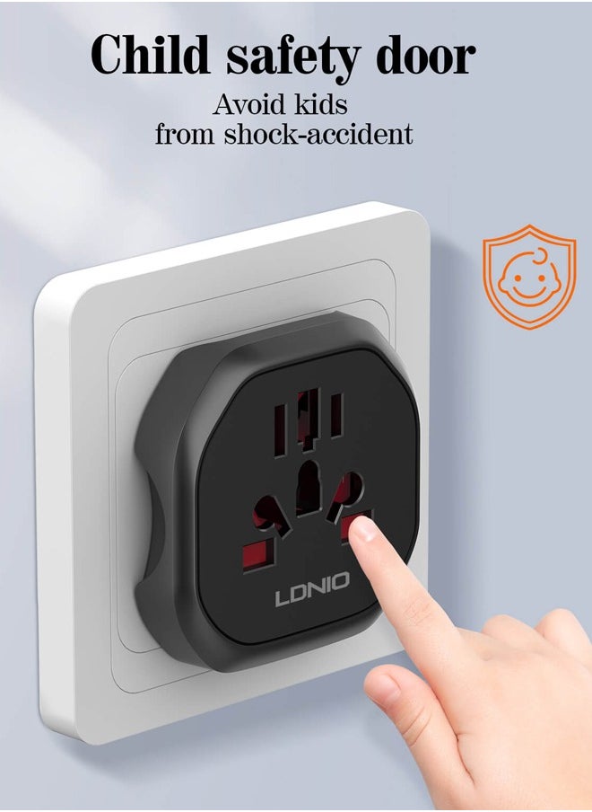 LDNIO Universal Conversion Plug for Travel Adaptor Connect to The Worldwide Charger Plug US/AU/EU/UK Black  - Image 2