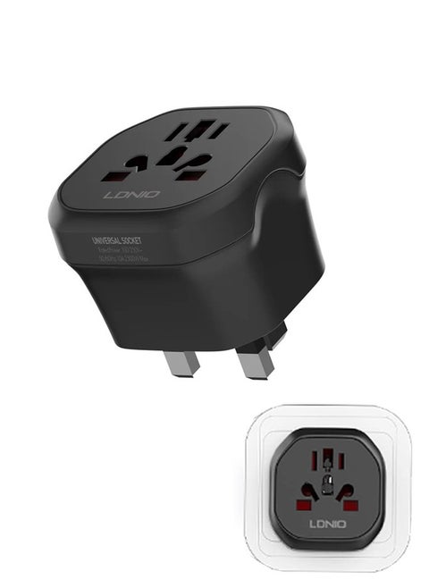Universal Conversion Plug for Travel Adaptor Connect to The Worldwide Charger Plug US/AU/EU/UK Black