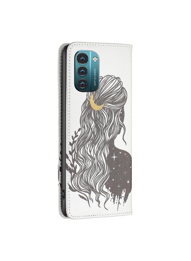 S-TOP Case For Nokia G11 / G21 Colored Drawing Pattern Invisible Magnetic Leather Phone Case - Image 3