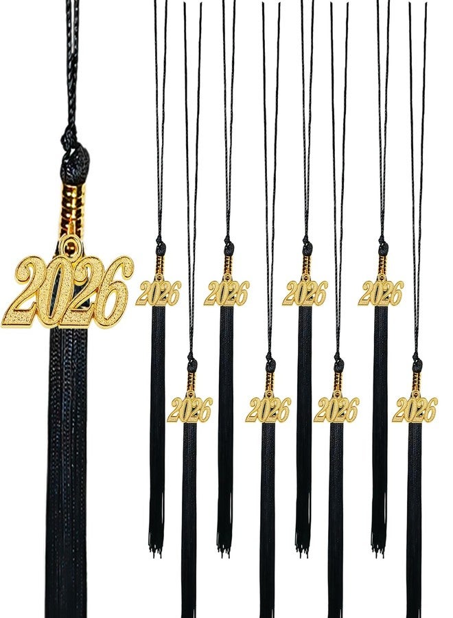 EaciTown 10 Pack 2026 Graduation Tassels with Grad 2026 Charms Pendent for Class of 2026 Academic Graduate Parties Ceremonies (Black) - Image 1