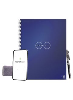 Rocketbook Rocketbook Core Smart Reusable Notebook | Eco-Friendly Digital Notebook with Cloud Sync | 8.5" x 11" Lined, 32 Pages, Midnight Blue | Includes Pen, Cloth & App  - Image 1
