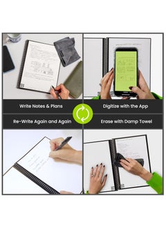 Rocketbook Rocketbook Core Smart Reusable Notebook | Eco-Friendly Digital Notebook with Cloud Sync | 8.5" x 11" Lined, 32 Pages, Midnight Blue | Includes Pen, Cloth & App  - Image 3