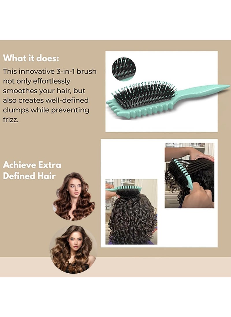2024 Newest Bounce Curl Brush,Bounce Curl Defining Brush,Curl Defining Brush,Hair Brush Styling Brush,Shaping and Defining Curls for Women Girls (Color : Beige)