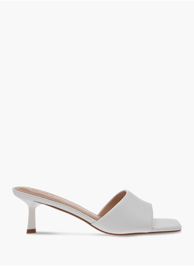 Celeste Women's Solid Slip-On Sandals with Stiletto Heels  - Image 3