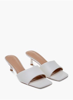 Celeste Women's Solid Slip-On Sandals with Stiletto Heels  - Image 1