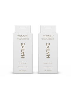 native Native Body Wash Contains Naturally Derived Ingredients  For Women  Men Sulfate Paraben  Dye Free Leaving Skin Soft and Hydrating  Sandalwood  Shea Butter 18 oz  2 Pk 