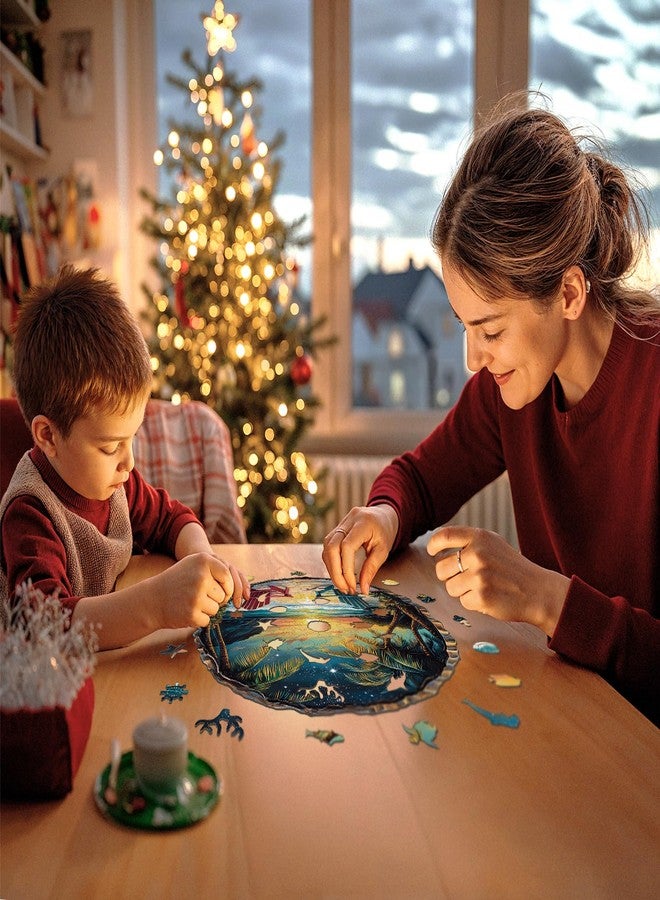 Jigfoxy Wooden Puzzle for Adults, Sunset Beach Wooden Jigsaw Puzzles for Adults, Unique Animal Shape Wood Cut Puzzles for Family Friend Puzzle Lovers(S-8.5 * 8.4in-100pcs) - Image 3