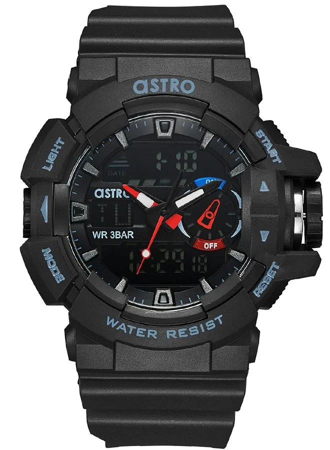 ASTRO ASTRO Men's Analog-Digital Black Dial Watch - A22805-PPBBR