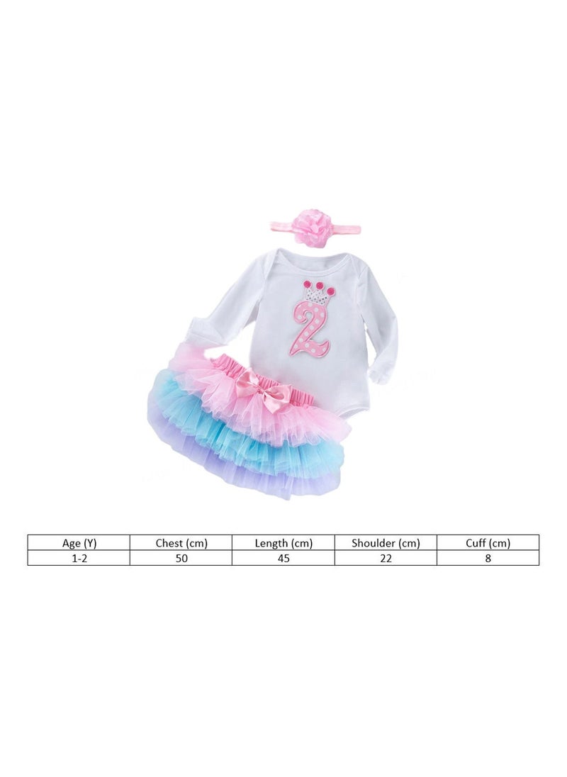 We Happy - 4-Piece 2nd Birthday Baby Girls Dress Princess Costume - Image 1