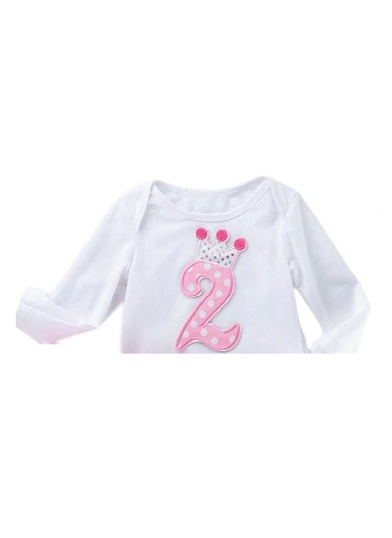 We Happy - 4-Piece 2nd Birthday Baby Girls Dress Princess Costume - Image 1