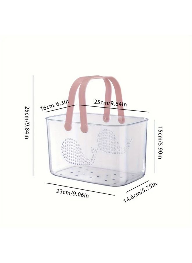 Blue Portable Shower Caddy Bathroom Storage Basket With Handles Organizer Box - Image 4