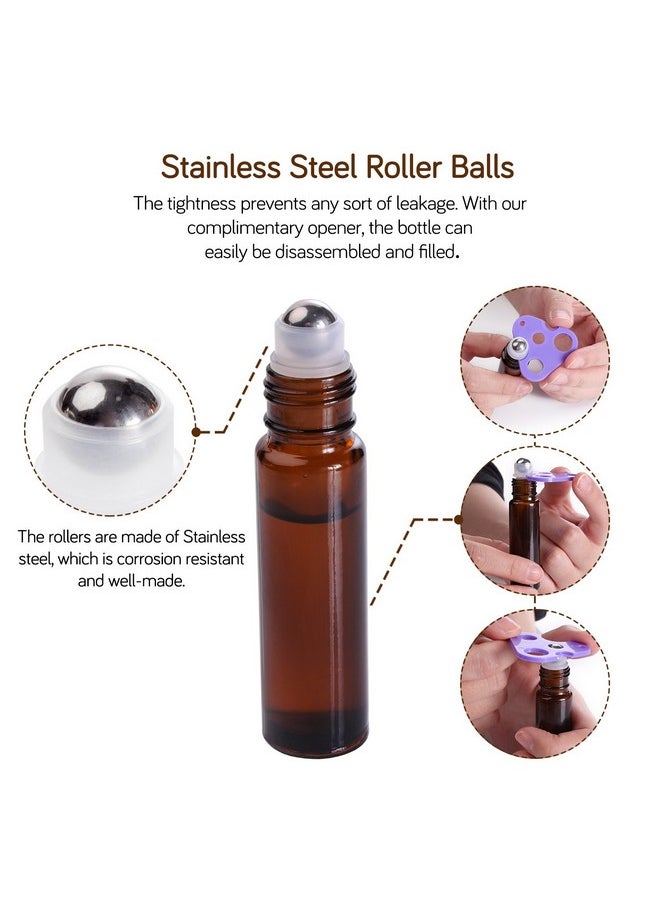 Essential Oil Roller Bottles (10Ml Amber Glass, 12 Pack) With 2 Extra Roller Balls, 24 Labels, Opener, 2 Funnels - pzsku/Z75B6E484C16C4EDF6873Z/45/_/1730727292/7837270d-c836-4e31-8534-0e57779789c7