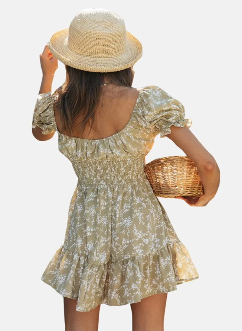 YUNIQEE Floral Ruffle Mini Dress