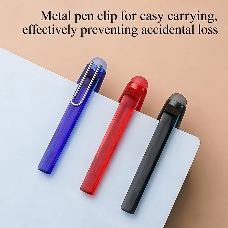 2 Pens 50 Refills 1 Eraser Erasable Gel Pen Set With Smooth Writing For Student Office School Supplies Black - Image 3