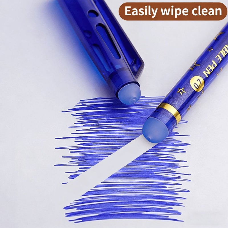 2 Pens 50 Refills 1 Eraser Erasable Gel Pen Set With Smooth Writing For Student Office School Supplies Black - Image 1