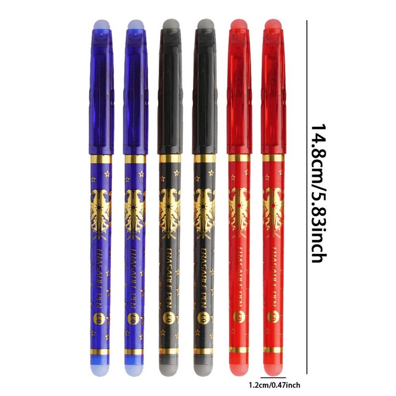 2 Pens 50 Refills 1 Eraser Erasable Gel Pen Set With Smooth Writing For Student Office School Supplies Black - Image 2