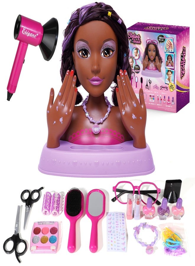 Oeasic Hair Styling Doll Head 10.5” with Washable Makeup Set, 3-in-1 Pretend Hair Salon Playset with 20+ Accessories, Styling Head Toy for Girls, Birthday for Ages 3-10 - Image 1