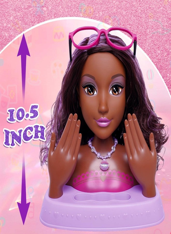 Oeasic Hair Styling Doll Head 10.5” with Washable Makeup Set, 3-in-1 Pretend Hair Salon Playset with 20+ Accessories, Styling Head Toy for Girls, Birthday for Ages 3-10 - Image 4