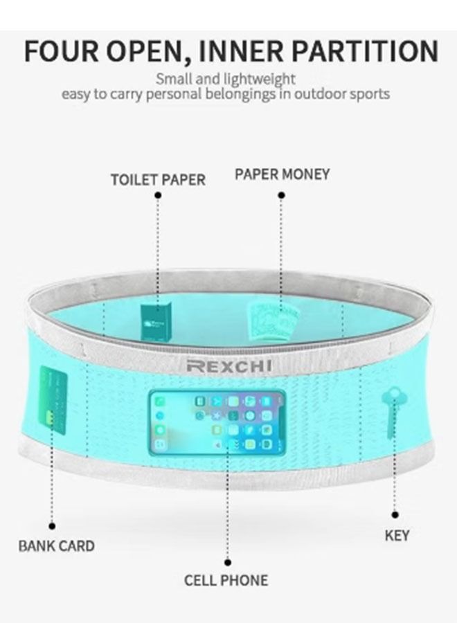 REXCHI Running Belt Waist Bag, Multifunctional Sports Waist Bag, Invisible Belt Bag, Large Capacity Anti-Slip Breathable Gym Bag for Outdoor Running - Image 3