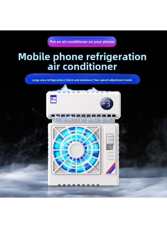 S1 Semi-conductor Cooling Phone Holder Silent Gaming Back Clip For Live Broadcasting Playing Mobile Games-Product Color:S5 Digital Display Second Gear Air Conditioner Radiator-white (digital Display - Image 1
