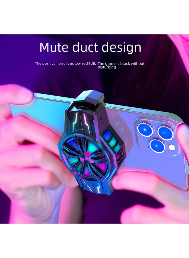 S1 Semi-conductor Cooling Phone Holder Silent Gaming Back Clip For Live Broadcasting Playing Mobile Games-Product Color:S5 Digital Display Second Gear Air Conditioner Radiator-white (digital Display - Image 5