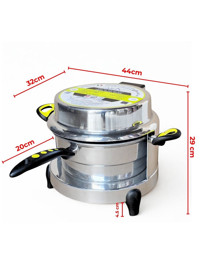 ARTC 1000W Multi-Purpose Electric Griddle Oven, Bread Maker & Pizza Maker with 3 Legs for Arabic Khamir Bread, Lebanese Bread, Fatayer, Pita, Mini Pizza | 22cm Top Baking Area, Heavy Duty 5.5L 99% Pure Certified Aluminum with Italian Heating Element, Safe 3-Pin Cable, 1-Year Warranty | For Home, Restaurants, Cafes, Bakeries, Kitchens & More - Image 2