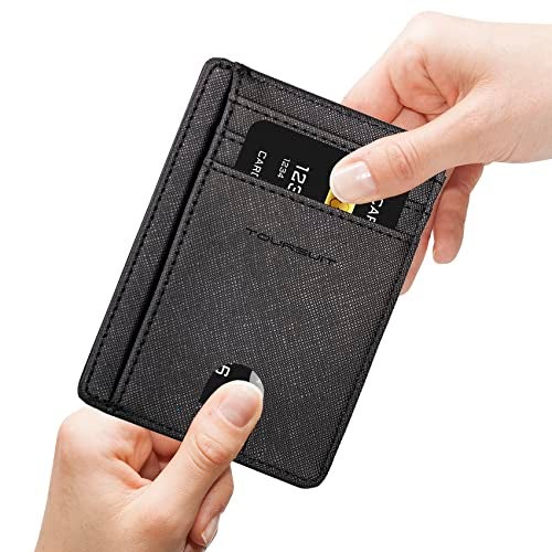 TOURSUIT Travel Minimalist Slim Front Pocket Wallet for Men Women, RFID Blocking Credit Card Holder Case (Cross Black) - Image 5